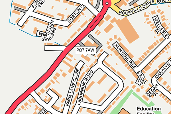 PO7 7AW map - OS OpenMap – Local (Ordnance Survey) PO7 7AW map - OS OpenMap – Local (Ordnance Survey)