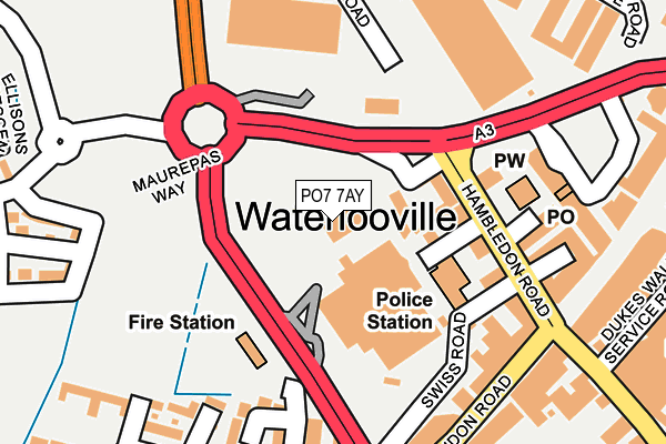 PO7 7AY map - OS OpenMap – Local (Ordnance Survey) PO7 7AY map - OS OpenMap – Local (Ordnance Survey)