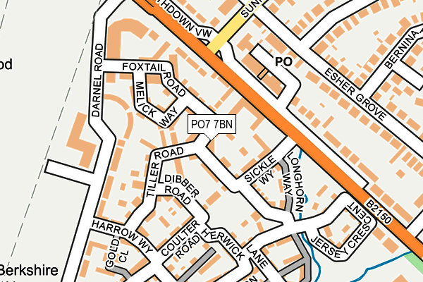 PO7 7BN map - OS OpenMap – Local (Ordnance Survey) PO7 7BN map - OS OpenMap – Local (Ordnance Survey)
