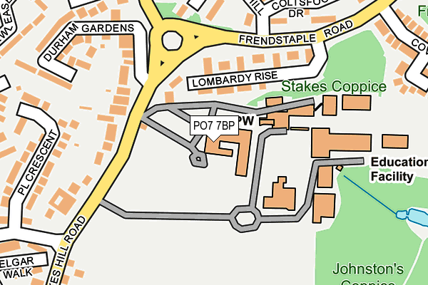 PO7 7BP map - OS OpenMap – Local (Ordnance Survey) PO7 7BP map - OS OpenMap – Local (Ordnance Survey)