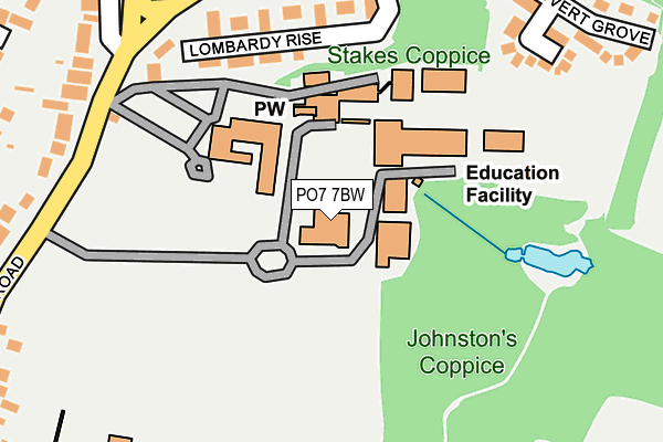 PO7 7BW map - OS OpenMap – Local (Ordnance Survey) PO7 7BW map - OS OpenMap – Local (Ordnance Survey)