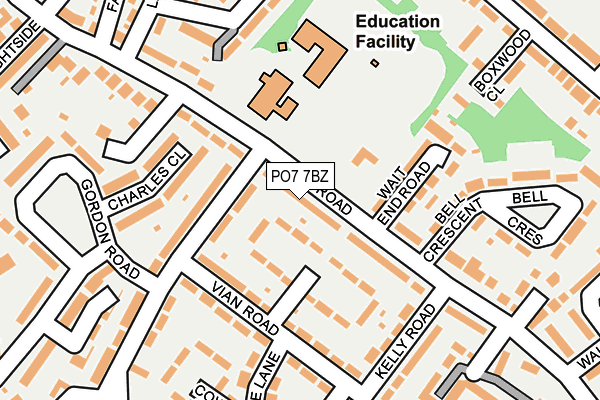 PO7 7BZ map - OS OpenMap – Local (Ordnance Survey)
