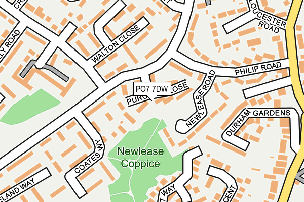 PO7 7DW map - OS OpenMap – Local (Ordnance Survey)