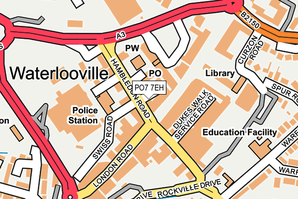 PO7 7EH map - OS OpenMap – Local (Ordnance Survey) PO7 7EH map - OS OpenMap – Local (Ordnance Survey)