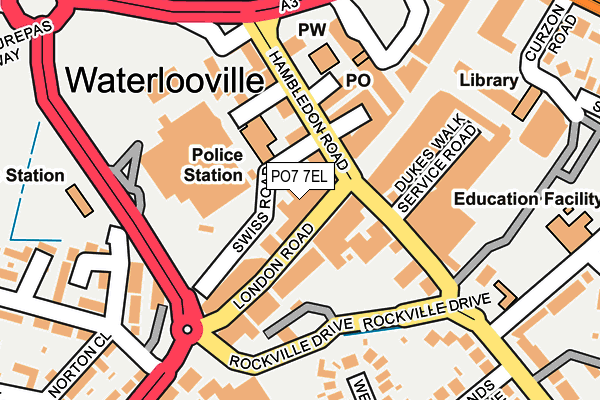 PO7 7EL map - OS OpenMap – Local (Ordnance Survey) PO7 7EL map - OS OpenMap – Local (Ordnance Survey)