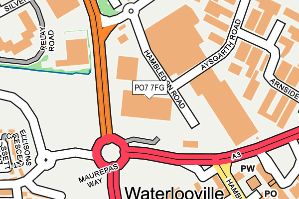 PO7 7FG map - OS OpenMap – Local (Ordnance Survey) PO7 7FG map - OS OpenMap – Local (Ordnance Survey)