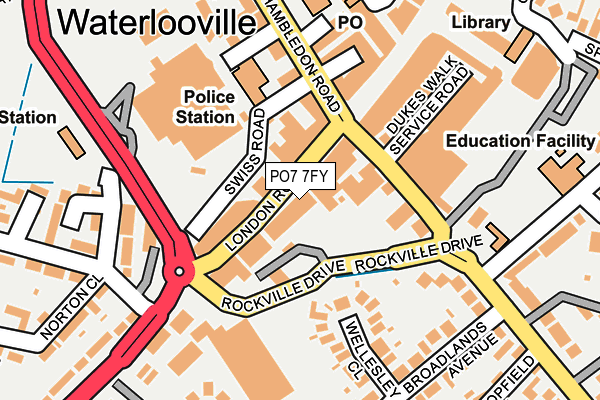 PO7 7FY map - OS OpenMap – Local (Ordnance Survey) PO7 7FY map - OS OpenMap – Local (Ordnance Survey)