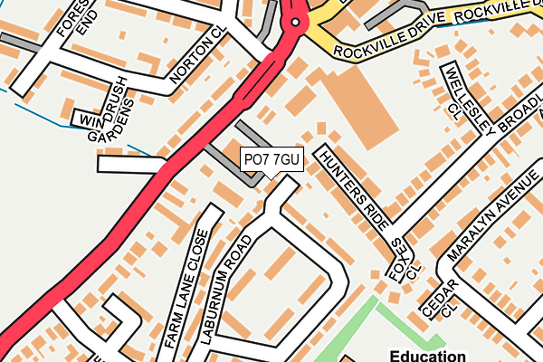 PO7 7GU map - OS OpenMap – Local (Ordnance Survey) PO7 7GU map - OS OpenMap – Local (Ordnance Survey)
