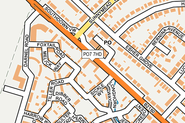 PO7 7HD map - OS OpenMap – Local (Ordnance Survey) PO7 7HD map - OS OpenMap – Local (Ordnance Survey)
