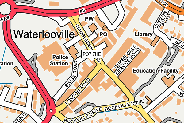 PO7 7HE map - OS OpenMap – Local (Ordnance Survey) PO7 7HE map - OS OpenMap – Local (Ordnance Survey)