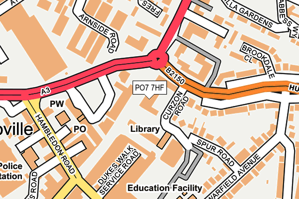 PO7 7HF map - OS OpenMap – Local (Ordnance Survey) PO7 7HF map - OS OpenMap – Local (Ordnance Survey)