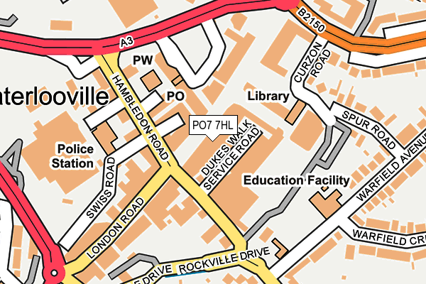 PO7 7HL map - OS OpenMap – Local (Ordnance Survey) PO7 7HL map - OS OpenMap – Local (Ordnance Survey)