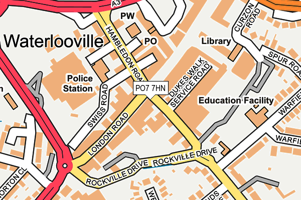 PO7 7HN map - OS OpenMap – Local (Ordnance Survey) PO7 7HN map - OS OpenMap – Local (Ordnance Survey)