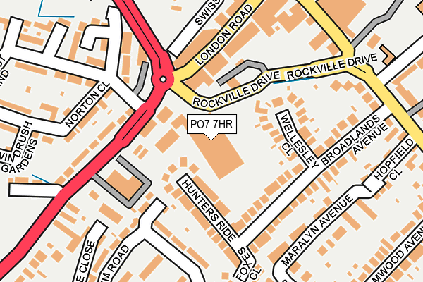 PO7 7HR map - OS OpenMap – Local (Ordnance Survey) PO7 7HR map - OS OpenMap – Local (Ordnance Survey)