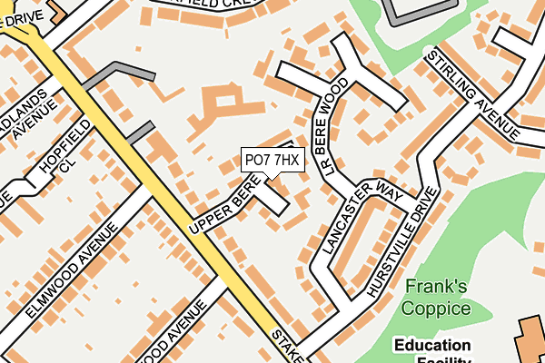 PO7 7HX map - OS OpenMap – Local (Ordnance Survey) PO7 7HX map - OS OpenMap – Local (Ordnance Survey)