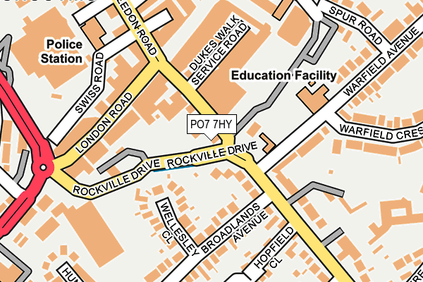 PO7 7HY map - OS OpenMap – Local (Ordnance Survey) PO7 7HY map - OS OpenMap – Local (Ordnance Survey)