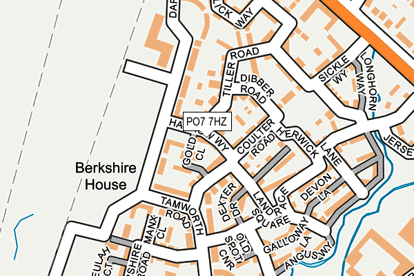 PO7 7HZ map - OS OpenMap – Local (Ordnance Survey) PO7 7HZ map - OS OpenMap – Local (Ordnance Survey)