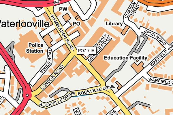 PO7 7JA map - OS OpenMap – Local (Ordnance Survey) PO7 7JA map - OS OpenMap – Local (Ordnance Survey)