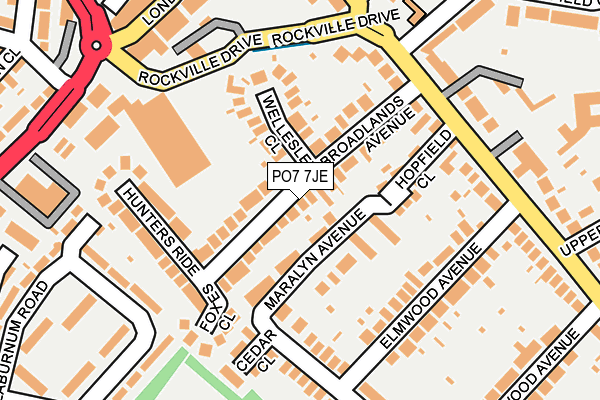 PO7 7JE map - OS OpenMap – Local (Ordnance Survey) PO7 7JE map - OS OpenMap – Local (Ordnance Survey)