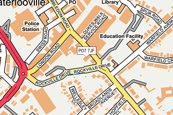 PO7 7JF map - OS OpenMap – Local (Ordnance Survey) PO7 7JF map - OS OpenMap – Local (Ordnance Survey)