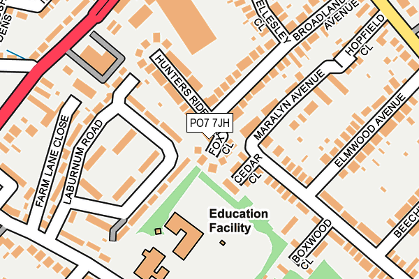 PO7 7JH map - OS OpenMap – Local (Ordnance Survey) PO7 7JH map - OS OpenMap – Local (Ordnance Survey)