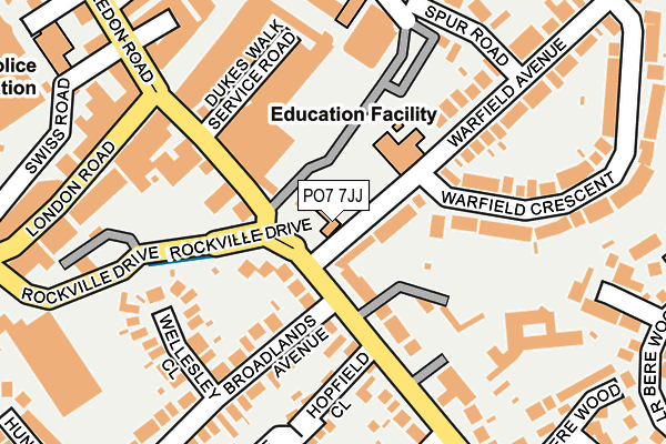 PO7 7JJ map - OS OpenMap – Local (Ordnance Survey)