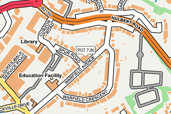 PO7 7JN map - OS OpenMap – Local (Ordnance Survey) PO7 7JN map - OS OpenMap – Local (Ordnance Survey)