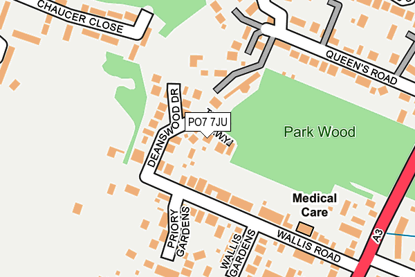 PO7 7JU map - OS OpenMap – Local (Ordnance Survey) PO7 7JU map - OS OpenMap – Local (Ordnance Survey)