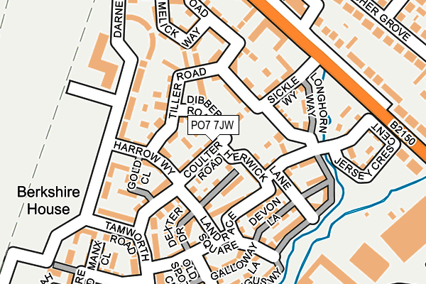 PO7 7JW map - OS OpenMap – Local (Ordnance Survey) PO7 7JW map - OS OpenMap – Local (Ordnance Survey)