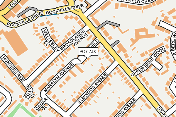 PO7 7JX map - OS OpenMap – Local (Ordnance Survey) PO7 7JX map - OS OpenMap – Local (Ordnance Survey)