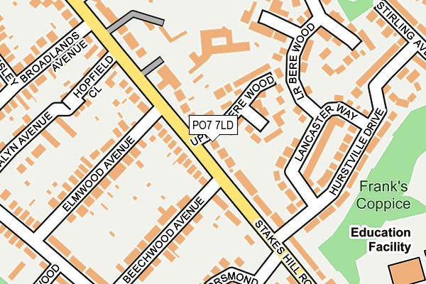 PO7 7LD map - OS OpenMap – Local (Ordnance Survey) PO7 7LD map - OS OpenMap – Local (Ordnance Survey)