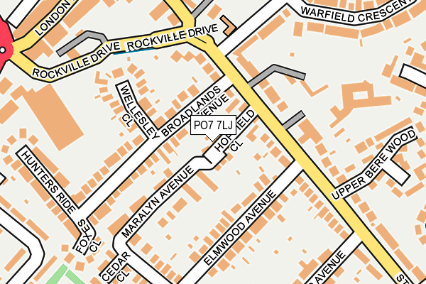 PO7 7LJ map - OS OpenMap – Local (Ordnance Survey) PO7 7LJ map - OS OpenMap – Local (Ordnance Survey)