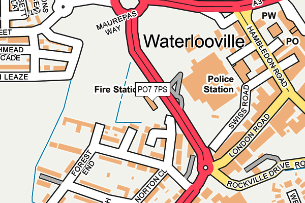 PO7 7PS map - OS OpenMap – Local (Ordnance Survey) PO7 7PS map - OS OpenMap – Local (Ordnance Survey)