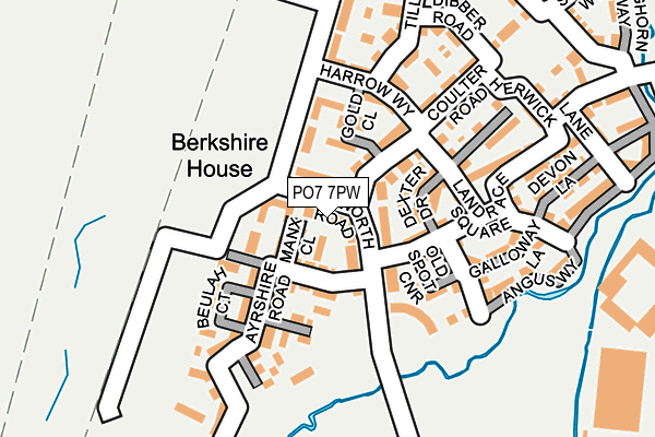 PO7 7PW map - OS OpenMap – Local (Ordnance Survey) PO7 7PW map - OS OpenMap – Local (Ordnance Survey)