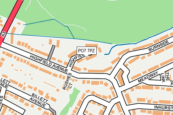 PO7 7PZ map - OS OpenMap – Local (Ordnance Survey) PO7 7PZ map - OS OpenMap – Local (Ordnance Survey)