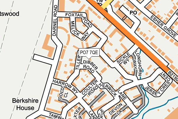 PO7 7QE map - OS OpenMap – Local (Ordnance Survey) PO7 7QE map - OS OpenMap – Local (Ordnance Survey)