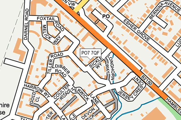 PO7 7QF map - OS OpenMap – Local (Ordnance Survey) PO7 7QF map - OS OpenMap – Local (Ordnance Survey)
