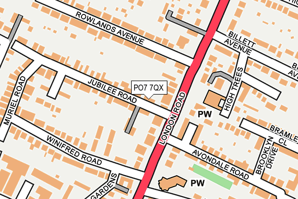 PO7 7QX map - OS OpenMap – Local (Ordnance Survey) PO7 7QX map - OS OpenMap – Local (Ordnance Survey)