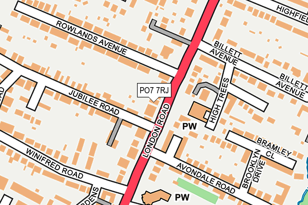 PO7 7RJ map - OS OpenMap – Local (Ordnance Survey) PO7 7RJ map - OS OpenMap – Local (Ordnance Survey)