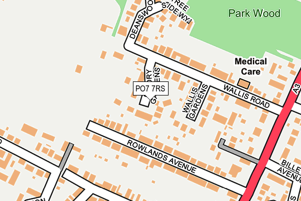 PO7 7RS map - OS OpenMap – Local (Ordnance Survey) PO7 7RS map - OS OpenMap – Local (Ordnance Survey)