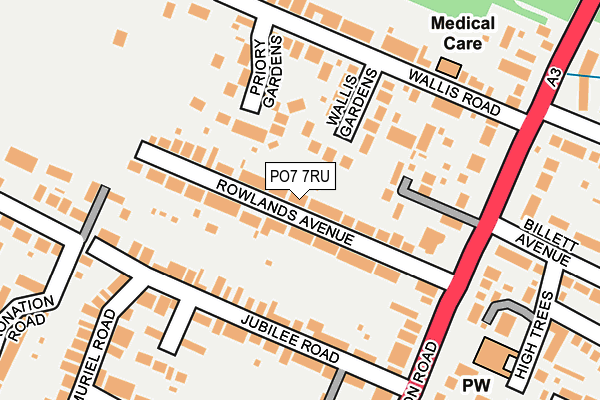 PO7 7RU map - OS OpenMap – Local (Ordnance Survey) PO7 7RU map - OS OpenMap – Local (Ordnance Survey)
