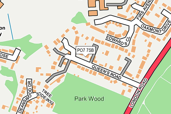 PO7 7SB map - OS OpenMap – Local (Ordnance Survey) PO7 7SB map - OS OpenMap – Local (Ordnance Survey)