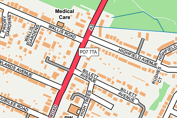PO7 7TA map - OS OpenMap – Local (Ordnance Survey) PO7 7TA map - OS OpenMap – Local (Ordnance Survey)