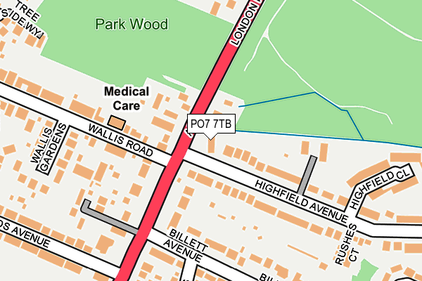 PO7 7TB map - OS OpenMap – Local (Ordnance Survey) PO7 7TB map - OS OpenMap – Local (Ordnance Survey)