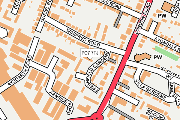 PO7 7TJ map - OS OpenMap – Local (Ordnance Survey) PO7 7TJ map - OS OpenMap – Local (Ordnance Survey)
