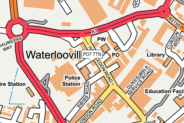 PO7 7TN map - OS OpenMap – Local (Ordnance Survey) PO7 7TN map - OS OpenMap – Local (Ordnance Survey)