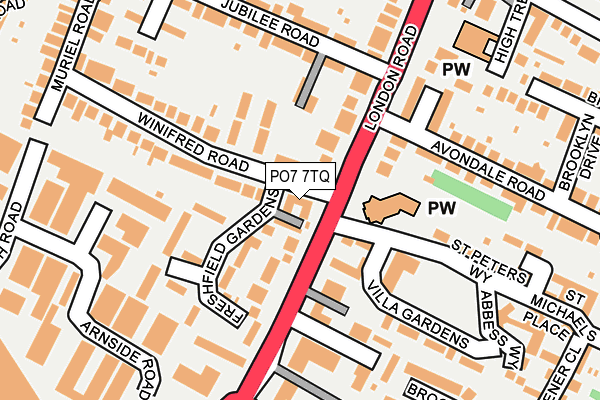 PO7 7TQ map - OS OpenMap – Local (Ordnance Survey) PO7 7TQ map - OS OpenMap – Local (Ordnance Survey)