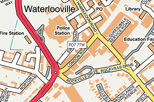 PO7 7TW map - OS OpenMap – Local (Ordnance Survey) PO7 7TW map - OS OpenMap – Local (Ordnance Survey)