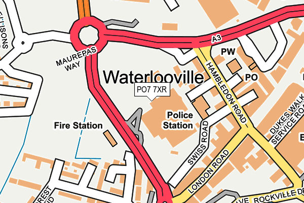 PO7 7XR map - OS OpenMap – Local (Ordnance Survey) PO7 7XR map - OS OpenMap – Local (Ordnance Survey)