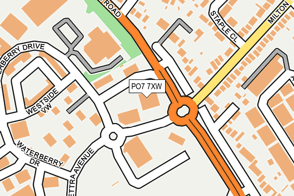 PO7 7XW map - OS OpenMap – Local (Ordnance Survey) PO7 7XW map - OS OpenMap – Local (Ordnance Survey)